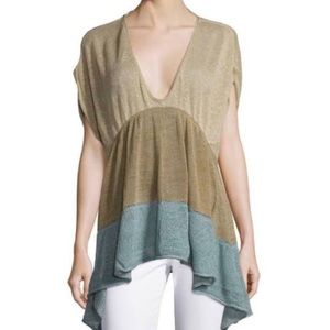 FREE PEOPLE STORMY COLOR BLOCK TUNIC XS